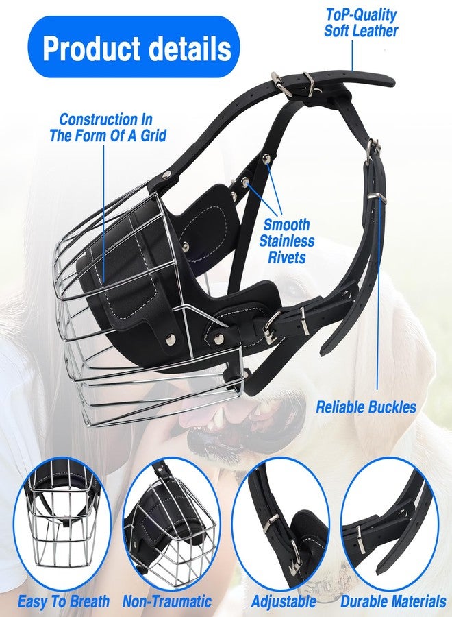 KEUYE Great Dane Muzzle to Prevent Biting,Extra Large Dog Muzzle for Great Dane,Metal Basket Muzzle for Great Dane Breathable and Drinkable - Image 3